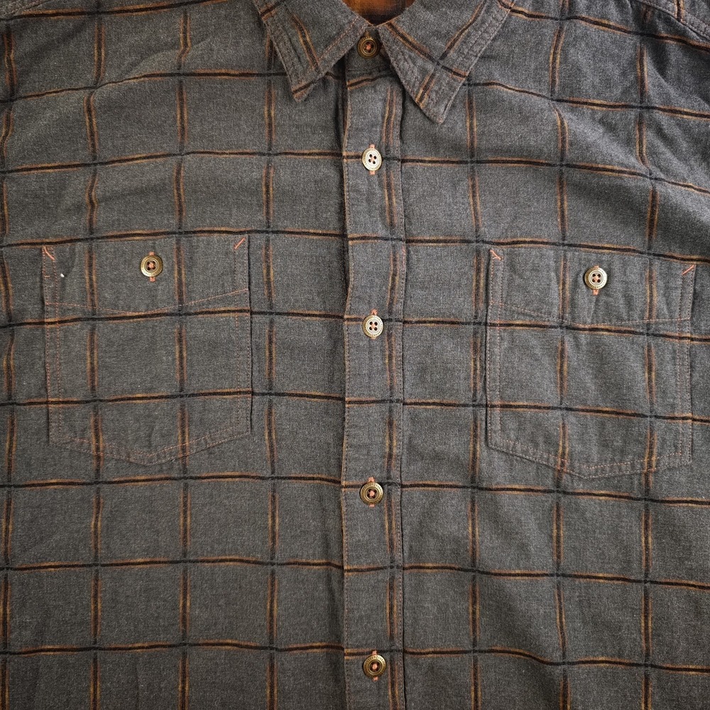 Carbon 2 Cobalt Shirt Mens 2XL Gray Windowpane Plaid Long Sleeve Button Up - Picture 2 of 7